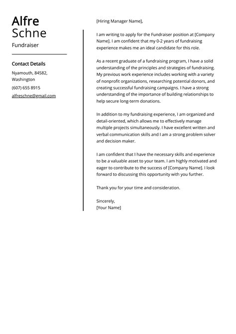 Fundraiser Cover Letter Example (Free Guide).